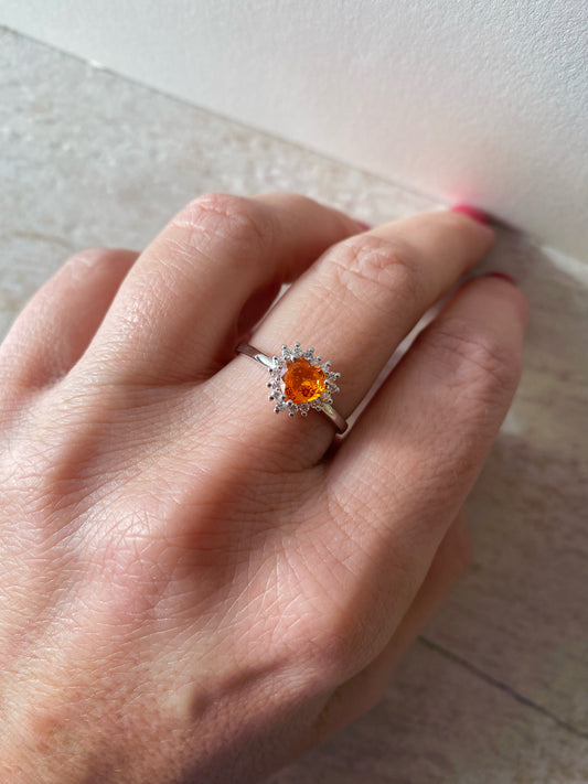 ANELLO ORO CUORE ZAFFIRO ORANGE